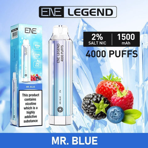 ENE Crystal Legend 4000 Disposable Vape Box of 10 - Mr Blue -Vape Area UK