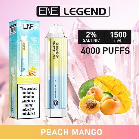 ENE Crystal Legend 4000 Disposable Vape Box of 10 - Peach Mango -Vape Area UK