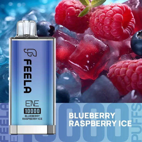 Feela ENE/Elux 10000 Disposable Vape Puff Pod Box of 10 - Blueberry Raspberry Ice -Vape Area UK