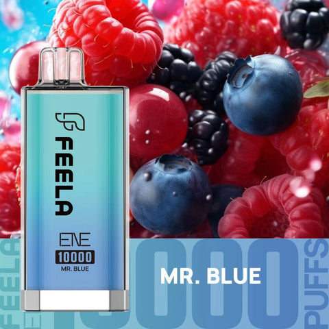 Feela ENE/Elux 10000 Disposable Vape Puff Pod Box of 10 - Mr Blue -Vape Area UK