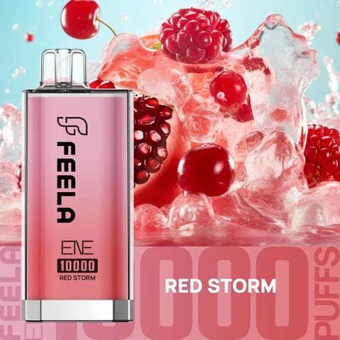 Feela ENE/Elux 10000 Disposable Vape Puff Pod Box of 10 - Red Storm -Vape Area UK