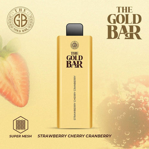 Gold Bar 4500 Disposable Vape Puff Bar Pod Kit - Strawberry Cherry Cranberry -Vape Area UK