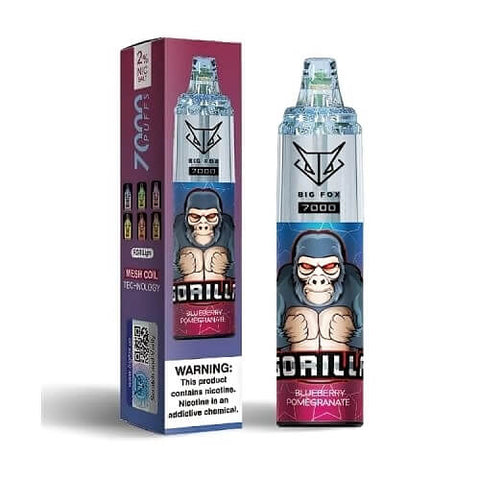 Gorilla Big Fox 7000 Disposable Vape Pod Puff Bar Device - Blueberry Pomegrenate -Vape Area UK