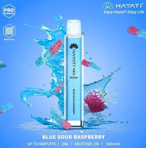 Hayati Crystal Mini Pro 600 Disposable Vape Puff Bar Pod - Blue Sour Raspberry -Vape Area UK