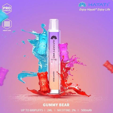 Hayati Crystal Mini Pro 600 Disposable Vape Puff Bar Pod - Gummy Bear -Vape Area UK