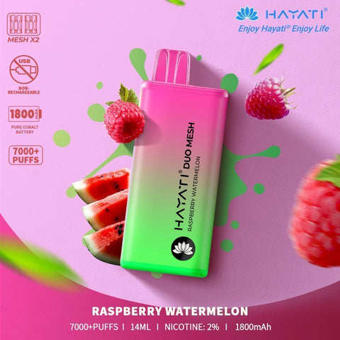 Hayati Duo Mesh 7000 Puffs Disposable Vape Bar Pod Kit - Blueberry Lemon & Lime -Vape Area UK