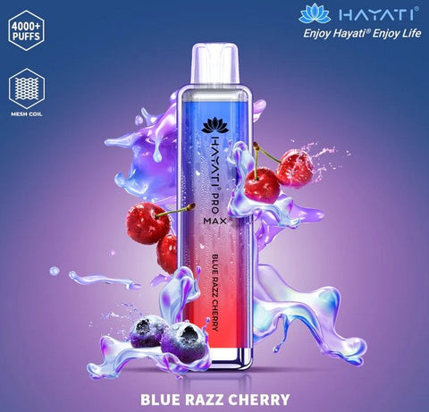 Hayati Pro Max 4000 Disposable Vape Puff Bar Box of 10 - Blue Razz Cherry -Vape Area UK