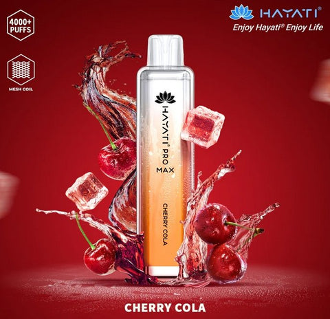 Hayati Pro Max 4000 Disposable Vape Puff Bar Box of 10 - Cherry Cola -Vape Area UK