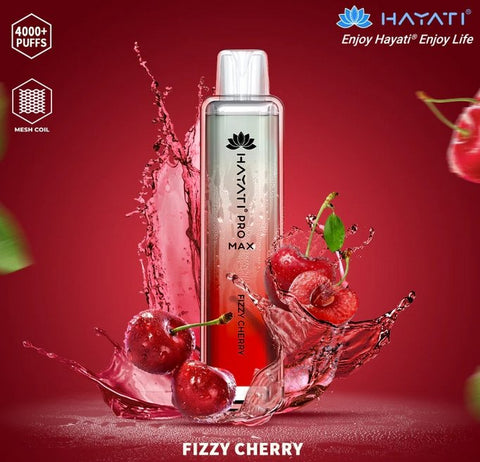 Hayati Pro Max 4000 Disposable Vape Puff Bar Box of 10 - Fizzy Cherry -Vape Area UK