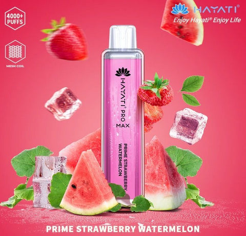 Hayati Pro Max 4000 Disposable Vape Puff Bar Pen - Prime Strawberry Watermelon -Vape Area UK