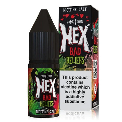 Hex Nic Salt 10ml E-liquid - Pack of 10 - Bad Beliefs -Vape Area UK