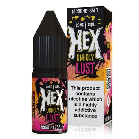 Hex Nic Salt 10ml E-liquid - Pack of 10 - Unholy Lust -Vape Area UK