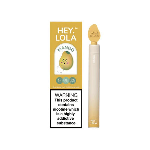 Hey Lola 600 Puffs Disposable Vape Device - Box of 10 - Mango -Vape Area UK