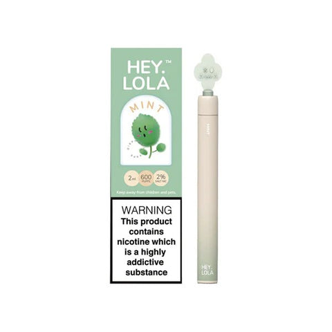 Hey Lola 600 Puffs Disposable Vape Device - Box of 10 - Mint -Vape Area UK