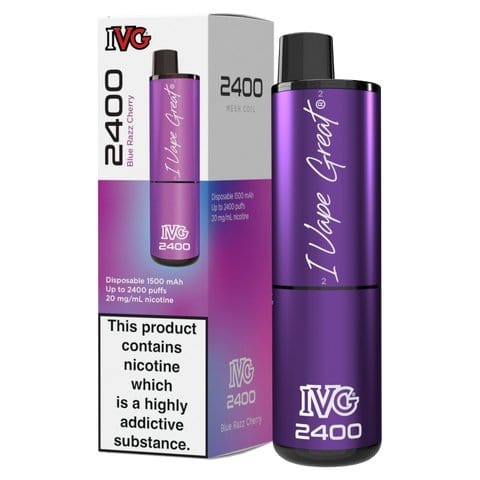 IVG 2400 Disposable Vape Pod Puff Bar Kit - Blue Razz Cherry -Vape Area UK