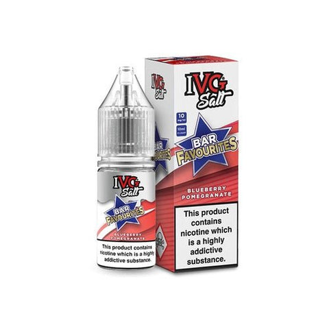 IVG Nic Salt Bar Favourite 10ml E Liquid- Pack Of 10 - Blueberry Pomegranate -Vape Area UK