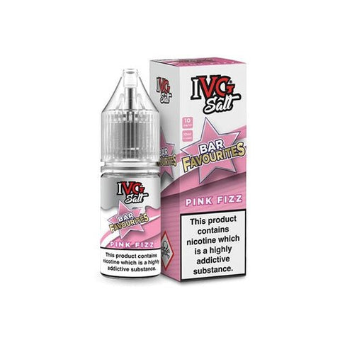 IVG Nic Salt Bar Favourite 10ml E Liquid- Pack Of 10 - Pink Fizz -Vape Area UK