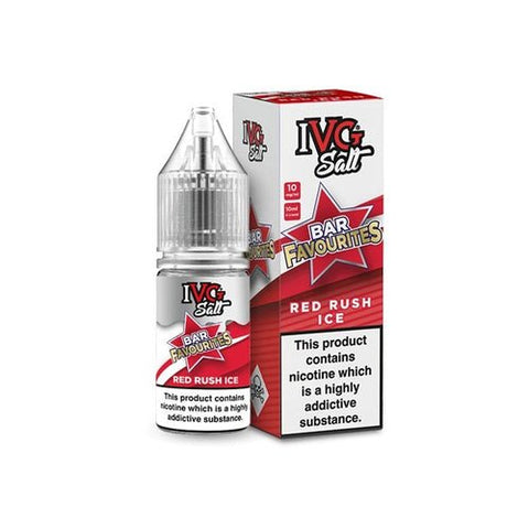 IVG Nic Salt Bar Favourite 10ml E Liquid- Pack Of 10 - Red Rush Ice -Vape Area UK