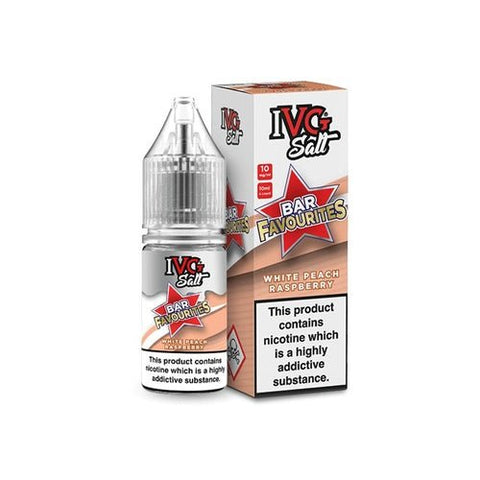 IVG Nic Salt Bar Favourite 10ml E Liquid- Pack Of 10 - Watermelon Peach Raspberry -Vape Area UK