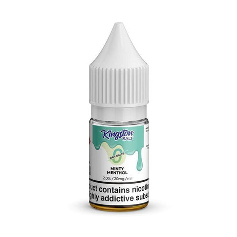 Kingston Salt Bar Salt E-Liquid Nic Salt-10ml-Box of 10 - Minty Menthol -Vape Area UK