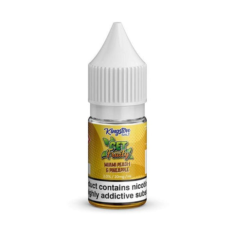 Kingston Salt Get Fruity E-Liquid-Nic Salt 10ml- Box of 10 - Miami Peach Pineapple -Vape Area UK