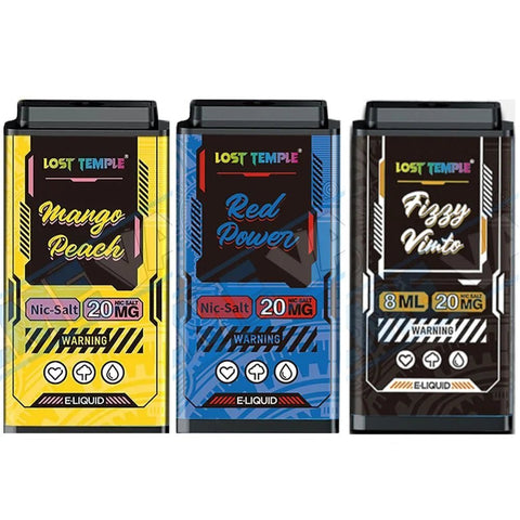 Lost Temple 3500 Puff Replacement Pods Cartridge - 20mg Nicotine - Apple Peach Pear -Vape Area UK