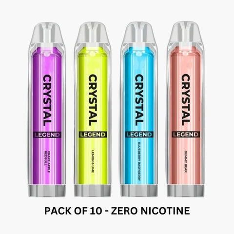 Pack of 10 Crystal Legend 4000 Disposable Vape Pod – Zero Nicotine - Blueberry Raspberry -Vape Area UK