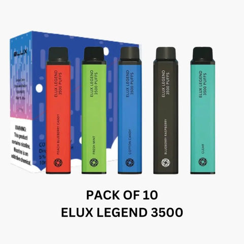Pack Of 10 ELUX Legend 3500 Disposable Pod Device - Apple Peach Pear -Vape Area UK