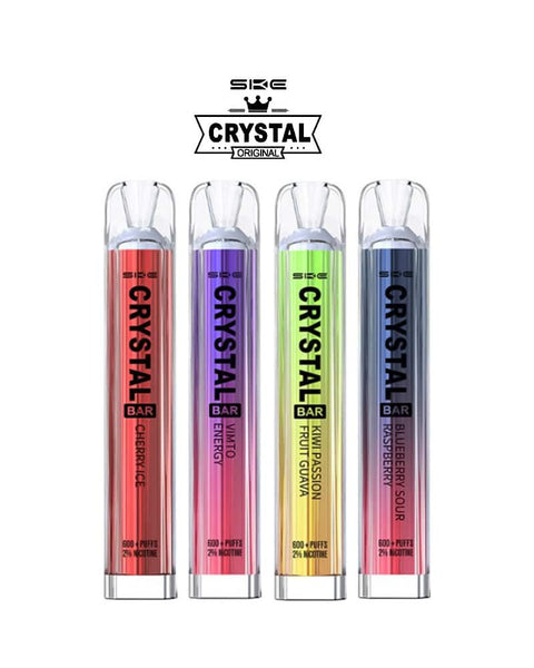 Pack of 10 SKE Crystal Bar Disposable Kit 600 puffs - 0mg -Vape Area UK