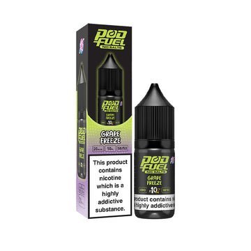 Pod Fuel - 10ml Nic Salts e-liquids - Box of 10 - Grape Freeze -Vape Area UK