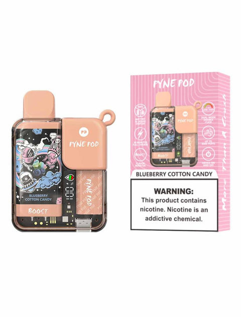 Pyne Pod Boost 8500 Puffs Disposable Vape Box of 5-Blueberry Cotton Candy-vapeukwholesale