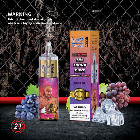 Randm Tornado 10000 Disposable Vape Pod Puff Device - Grape Ice -Vape Area UK