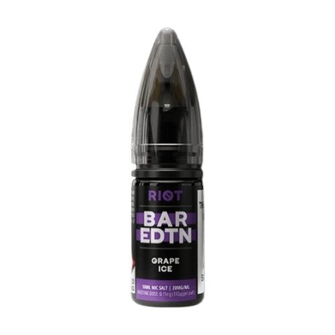 Riot Squad Bar Edition Nic Salt 10ml E-liquids - Box of 10 - Grape Ice -Vape Area UK