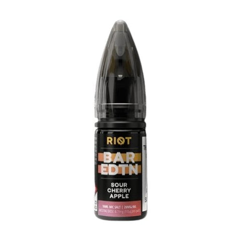 Riot Squad Bar Edition Nic Salt 10ml E-liquids - Box of 10 - Sour Cherry Apple -Vape Area UK