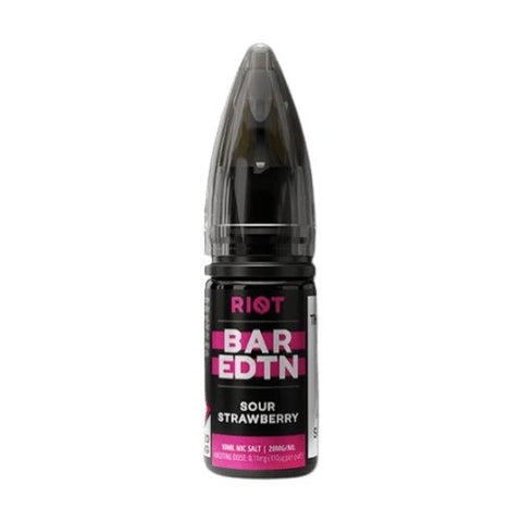Riot Squad Bar Edition Nic Salt 10ml E-liquids - Box of 10 - Sour Strawberry -Vape Area UK