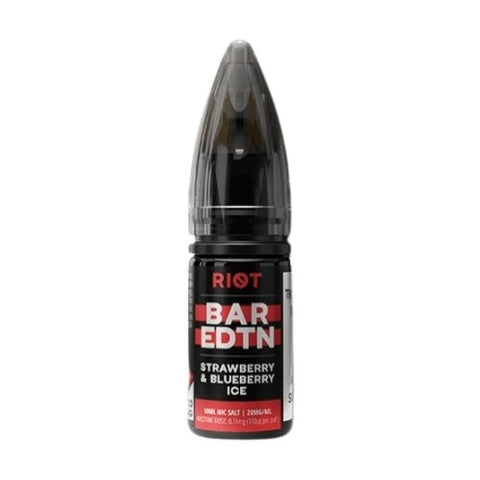 Riot Squad Bar Edition Nic Salt 10ml E-liquids - Box of 10 - Strawberry Blueberry Ice -Vape Area UK