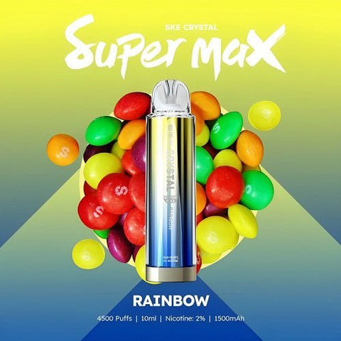 SKE Crystal Super Max 4500 Disposable Vape Box of 10 - Rainbow -Vape Area UK