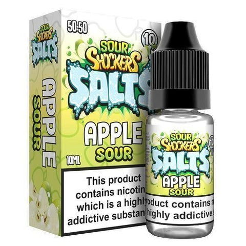 Sour Shockers Nic Salt 10ml E-liquids - Pack of 5 - Apple Sour -Vape Area UK