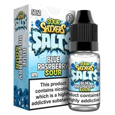 Sour Shockers Nic Salt 10ml E-liquids - Pack of 5 - Blue Raspberry Sour -Vape Area UK