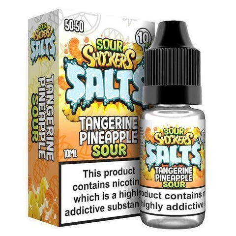 Sour Shockers Nic Salt 10ml E-liquids - Pack of 5 - Tangerine Pineapple Sour -Vape Area UK