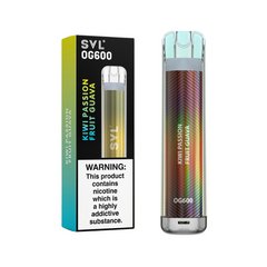 SVL OG600 Disposable Vape Pod Box of 10-Kiwi Passionfruit Guava-vapeukwholesale