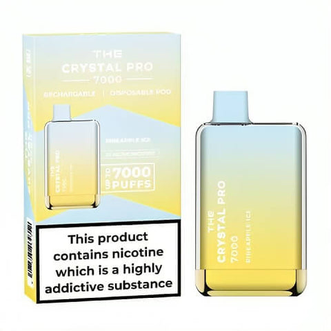 The Crystal Pro 7000 Disposable Vape Puff Pod Device - Box of 10 - Pineapple Ice -Vape Area UK