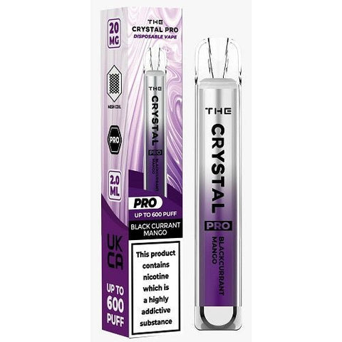 The Crystal Pro Bar 600 Disposable Vape Puff Pod Device - Blackcurrant Mango -Vape Area UK