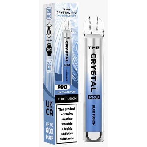 The Crystal Pro Bar 600 Disposable Vape Puff Pod Device - Blue Fusion -Vape Area UK