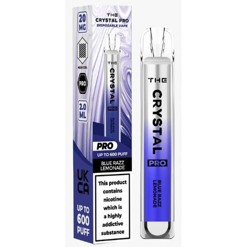 The Crystal Pro Bar 600 Disposable Vape Puff Pod Device - Blue Razz Lemonade -Vape Area UK