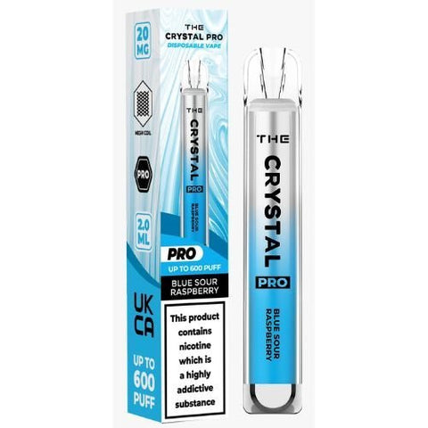 The Crystal Pro Bar 600 Disposable Vape Puff Pod Device - Blue Sour Raspberry -Vape Area UK