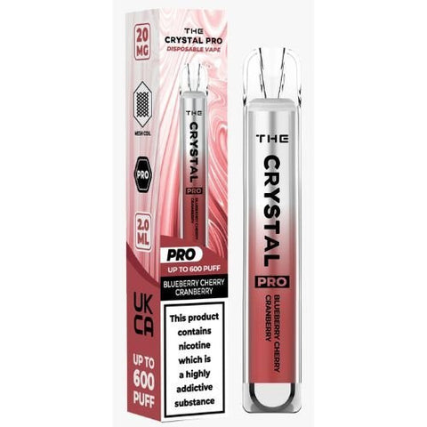 The Crystal Pro Bar 600 Disposable Vape Puff Pod Device - Blueberry Cherry Cranberry -Vape Area UK