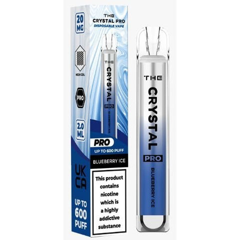 The Crystal Pro Bar 600 Disposable Vape Puff Pod Device - Blueberry Ice -Vape Area UK