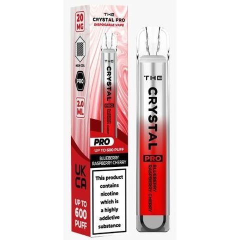 The Crystal Pro Bar 600 Disposable Vape Puff Pod Device - Blueberry Raspberry Cherry -Vape Area UK