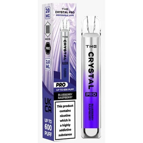 The Crystal Pro Bar 600 Disposable Vape Puff Pod Device - Blueberry Raspberry -Vape Area UK